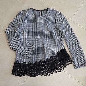 Zara Assymetrical Lace Hemmed Top